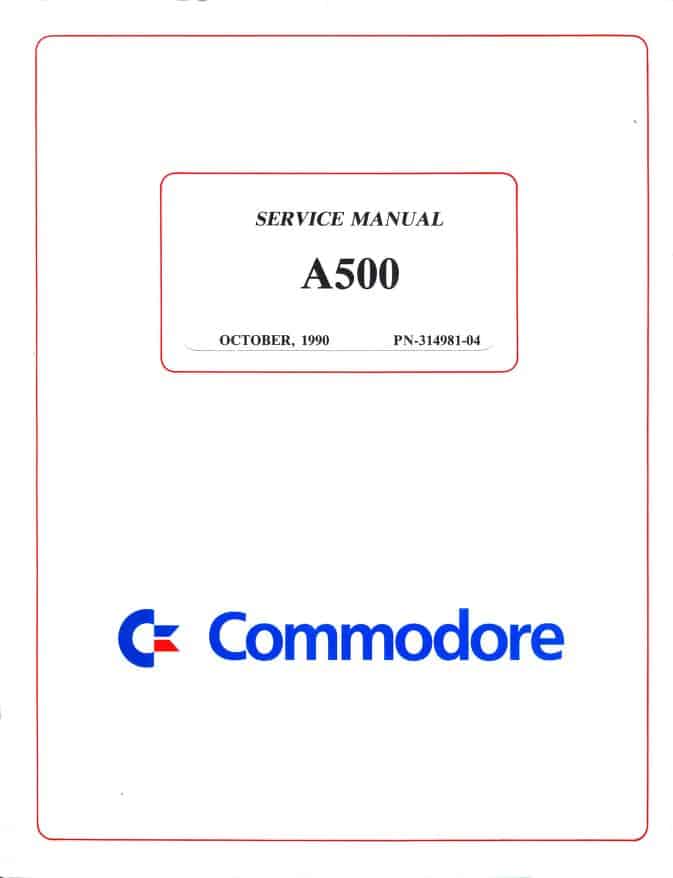 AMIGA 500 Service Manual Cover